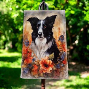 Border Collie Welcome Garden Flag – Double-Sided, Waterproof Burlap, 12x18